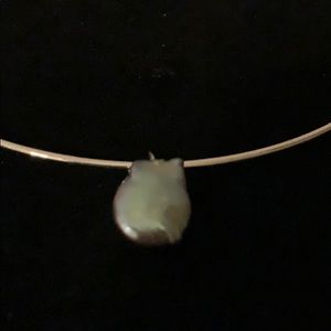 Large Tahitian black pearl necklace